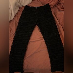 Black Textured Leggings
